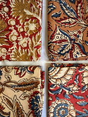 100% Cotton Block Print Fat Quarters – Earth Floral