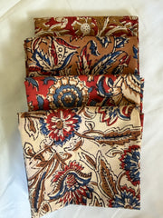 100% Cotton Block Print Fat Quarters – Earth Floral