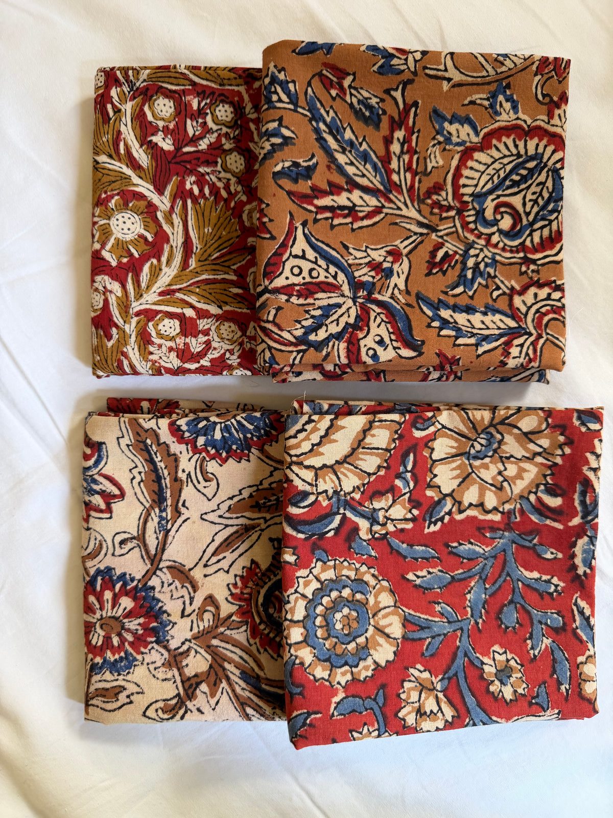 100% Cotton Block Print Fat Quarters – Earth Floral