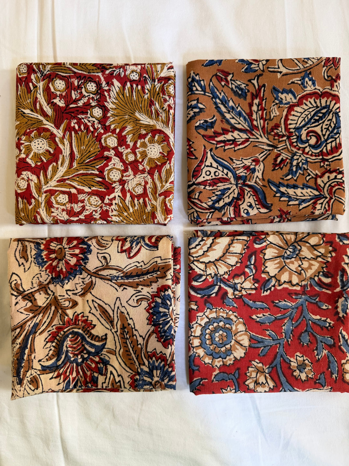 100% Cotton Block Print Fat Quarters – Earth Floral