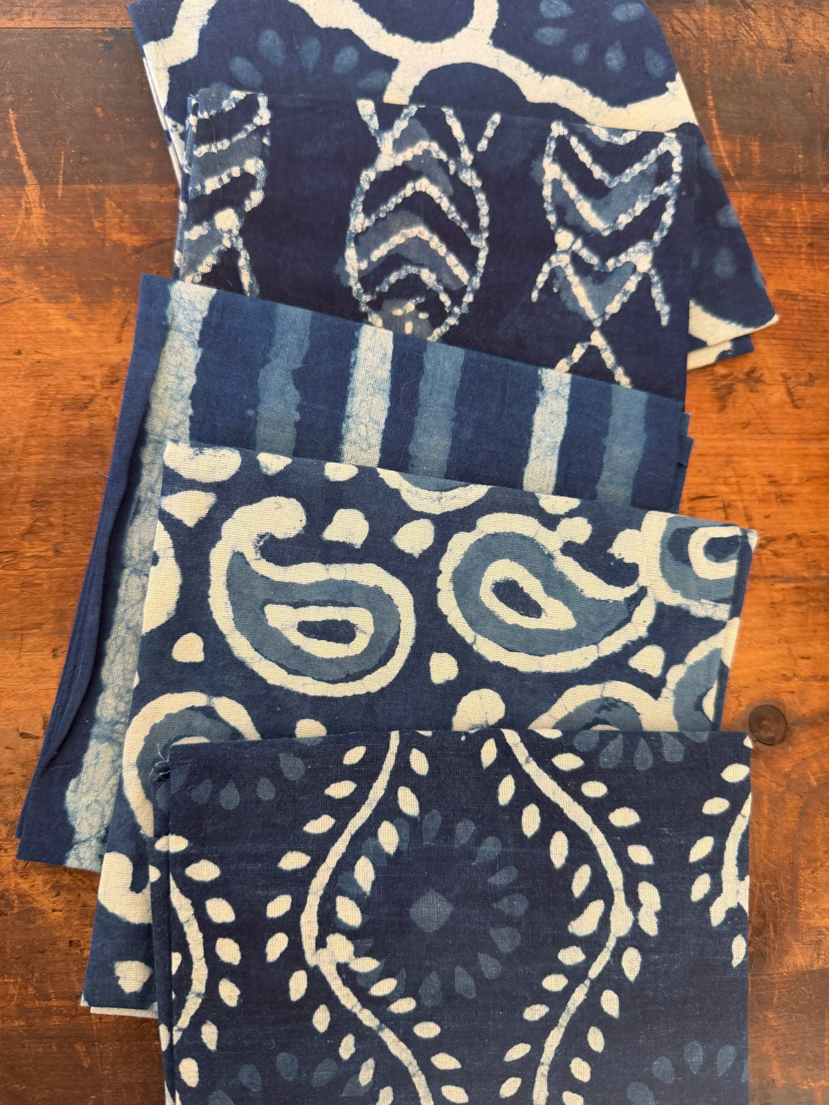 100% Cotton Block Print Fat Quarters – Indigo