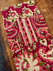 100% Cotton Block Print Fat Quarters – Maroon