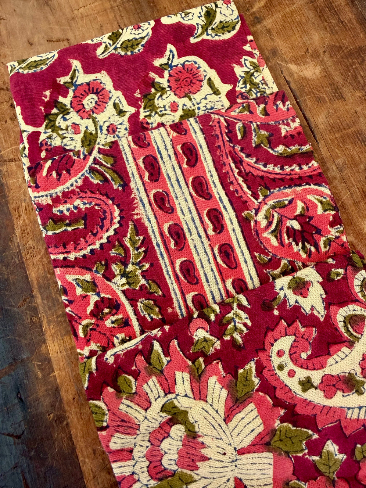 100% Cotton Block Print Fat Quarters – Maroon