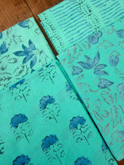100% Cotton Block Print Fat Quarters – Turquoise & Blue