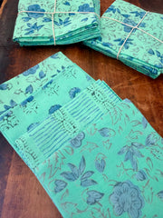 100% Cotton Block Print Fat Quarters – Turquoise & Blue