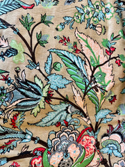 100% Cotton Fabric – Beige Floral