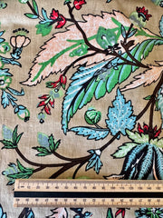100% Cotton Fabric – Beige Floral