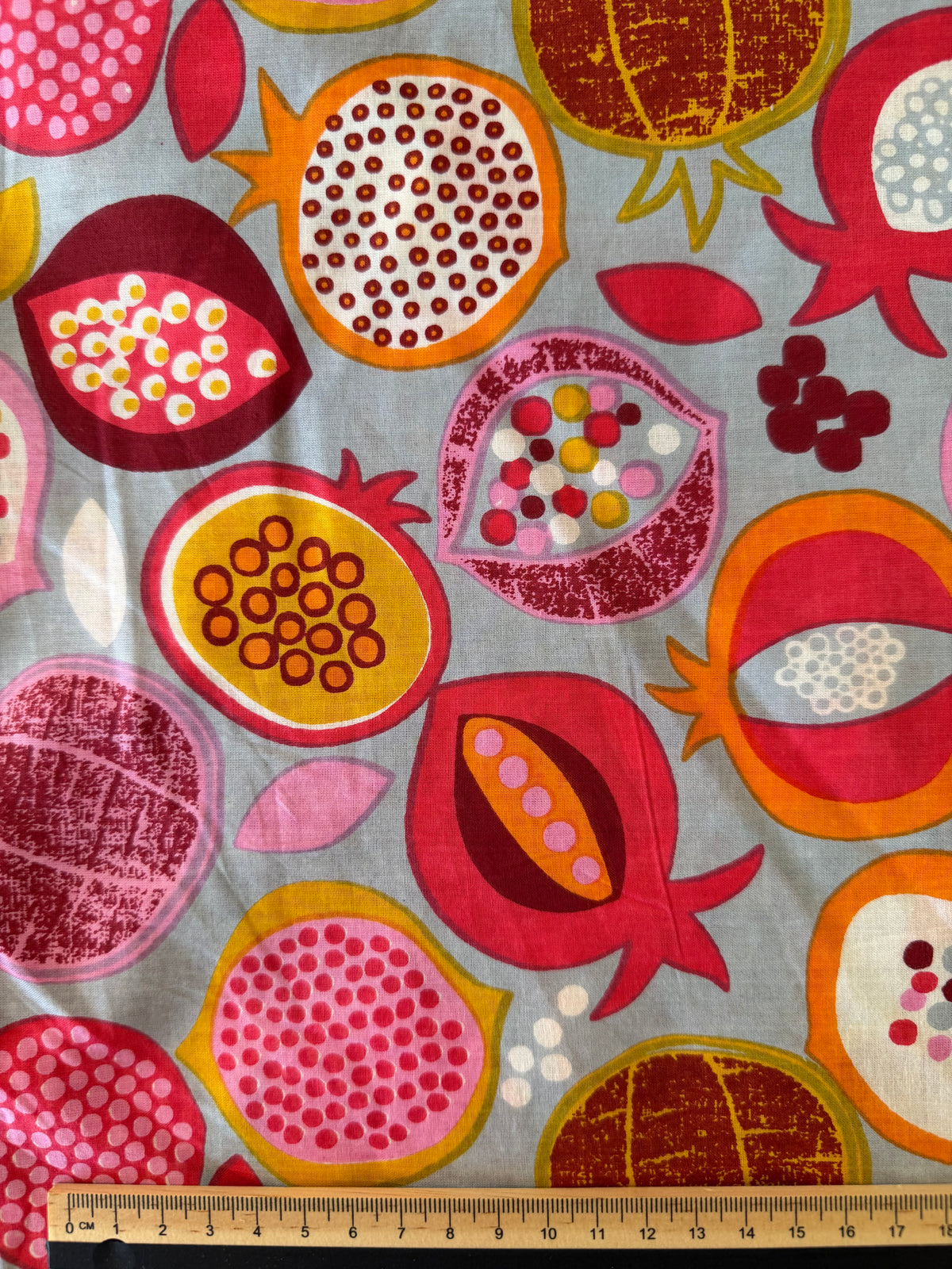 100% Cotton Fabric – Beige With Pomegranate