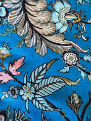 100% Cotton Fabric – Blue Floral