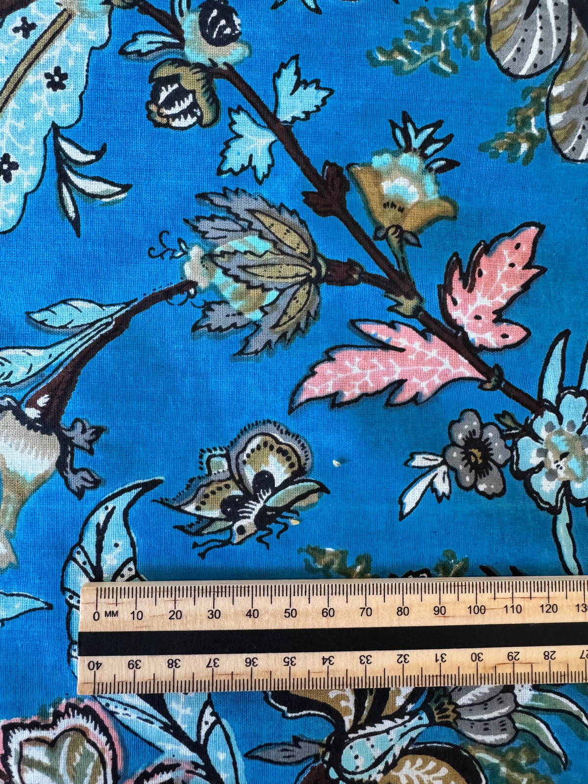 100% Cotton Fabric – Blue Floral
