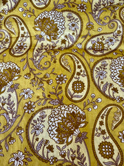 100% Cotton Fabric – Mustard Paisley