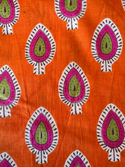 100% Cotton Fabric – Orange, Hot Pink & Green