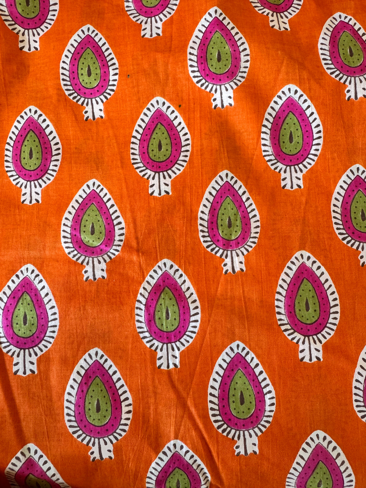 100% Cotton Fabric – Orange, Hot Pink & Green