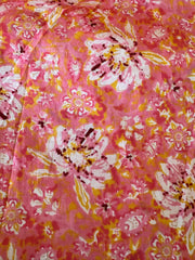 100% Cotton Fabric – Orange, Pink & Yellow Floral