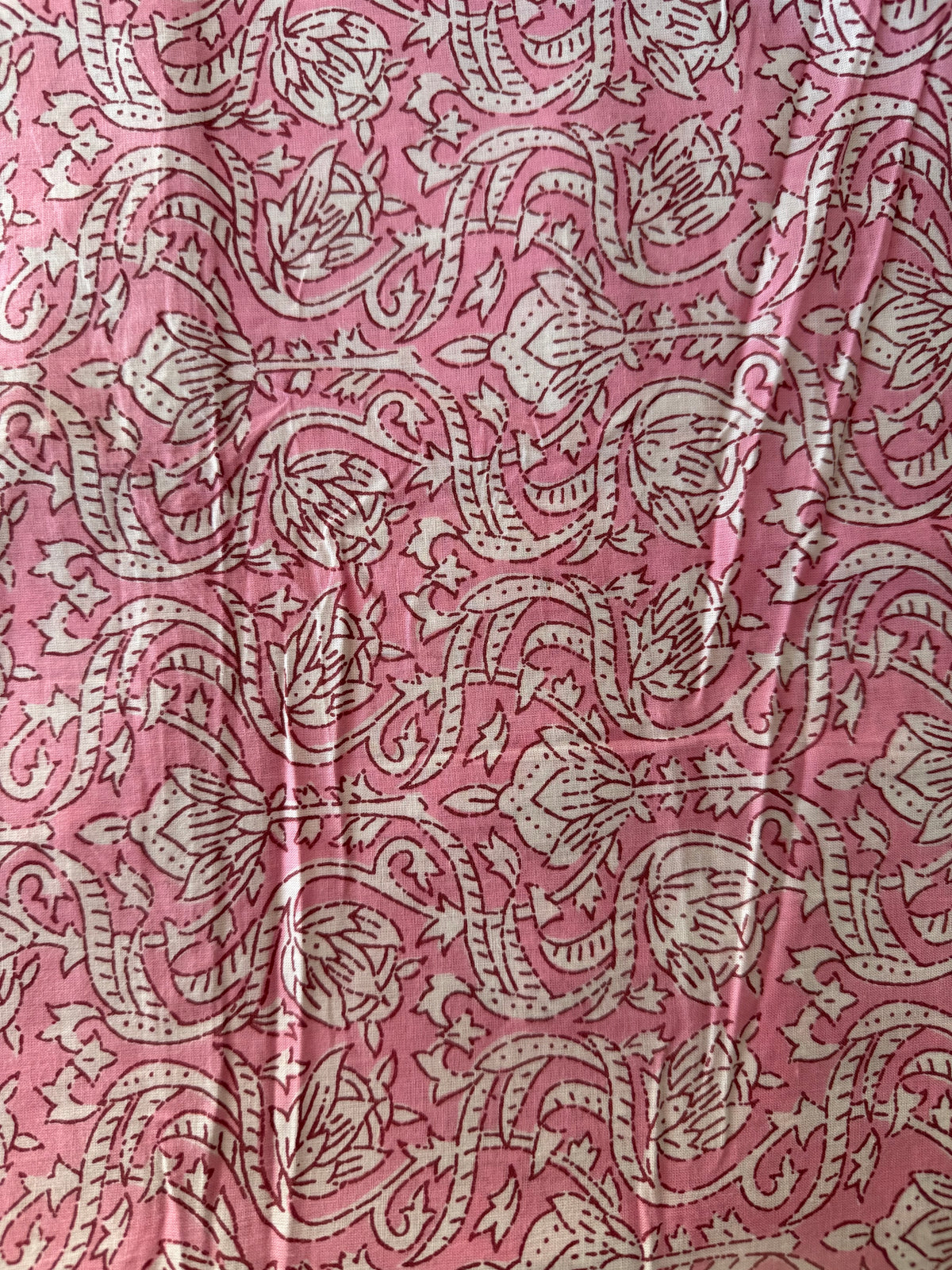 100% Cotton Fabric – Pink & White Floral