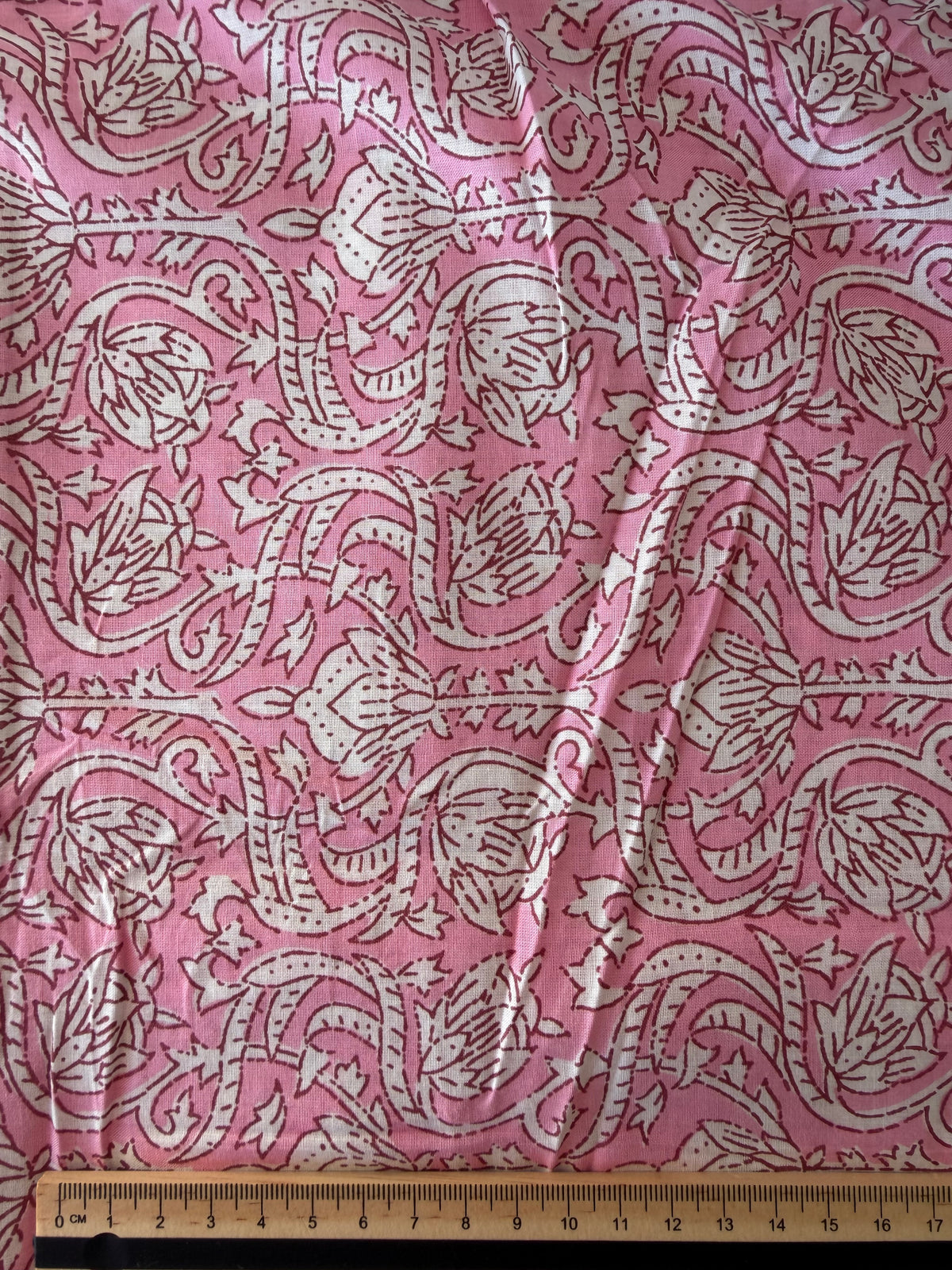 100% Cotton Fabric – Pink & White Floral