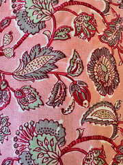 100% Cotton Fabric – Pink , Grey & Turquoise Floral