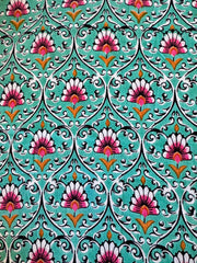 100% Cotton Fabric – Teal & Pink Floral