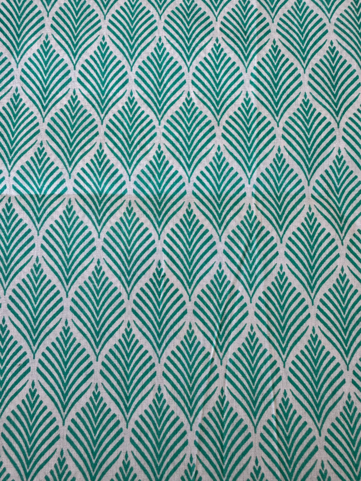 100% Cotton Fabric – Turquoise Leaf