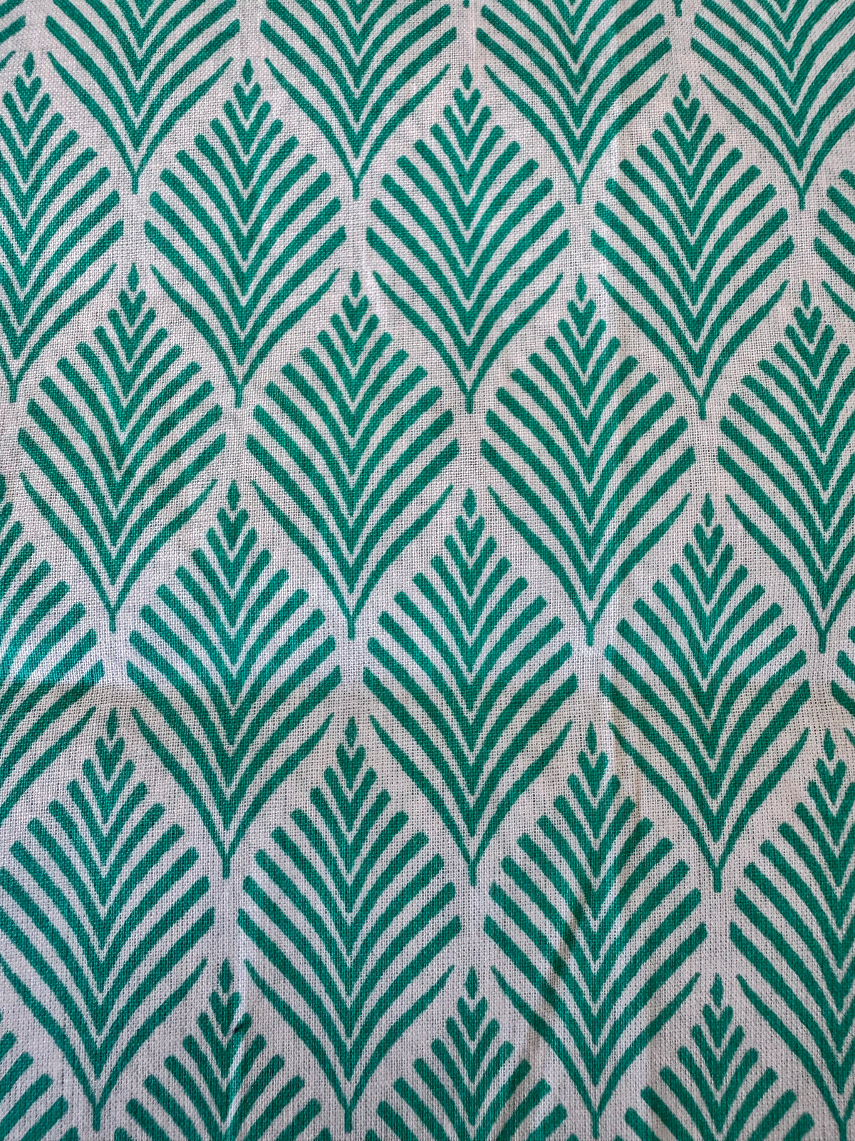 100% Cotton Fabric – Turquoise Leaf