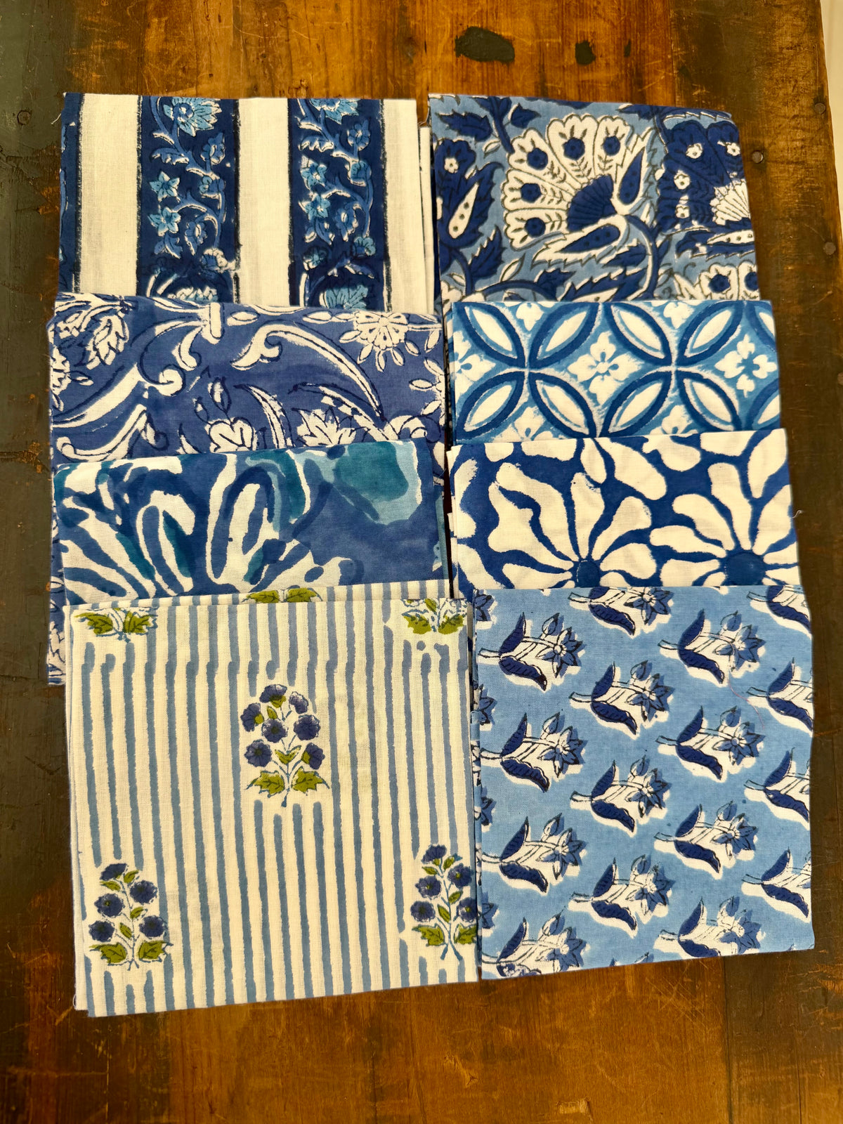 100% Cotton Fat Quarters – Blue & White