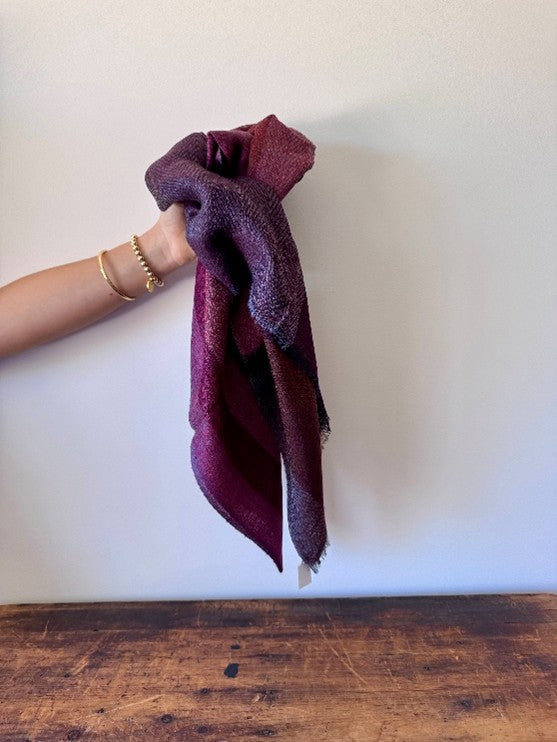 100% Fine Merino Wool Scarves – Dark Purple