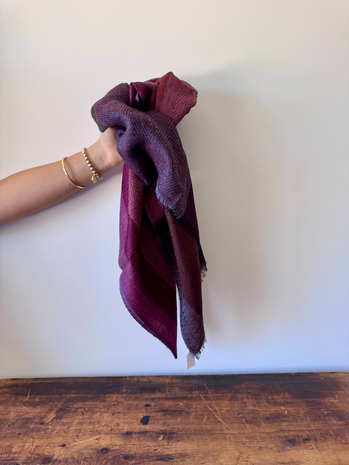 100% Fine Merino Wool Scarves – Dark Purple