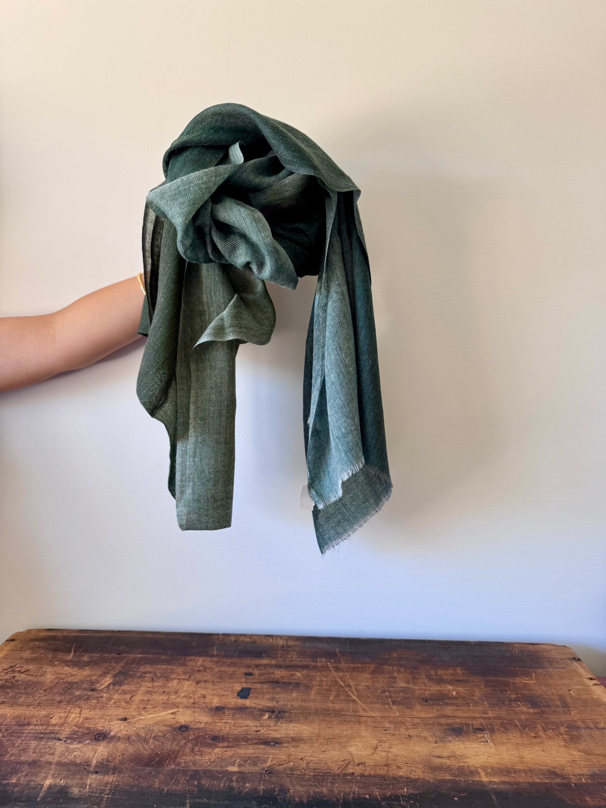 100% Fine Merino Wool Scarves – Green
