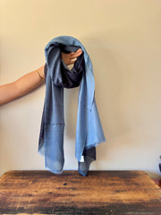 100% Fine Merino Wool Scarves – Light Blue