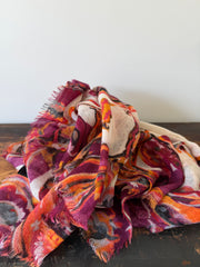 100% Fine Merino Wool Scarves – Orange & Red