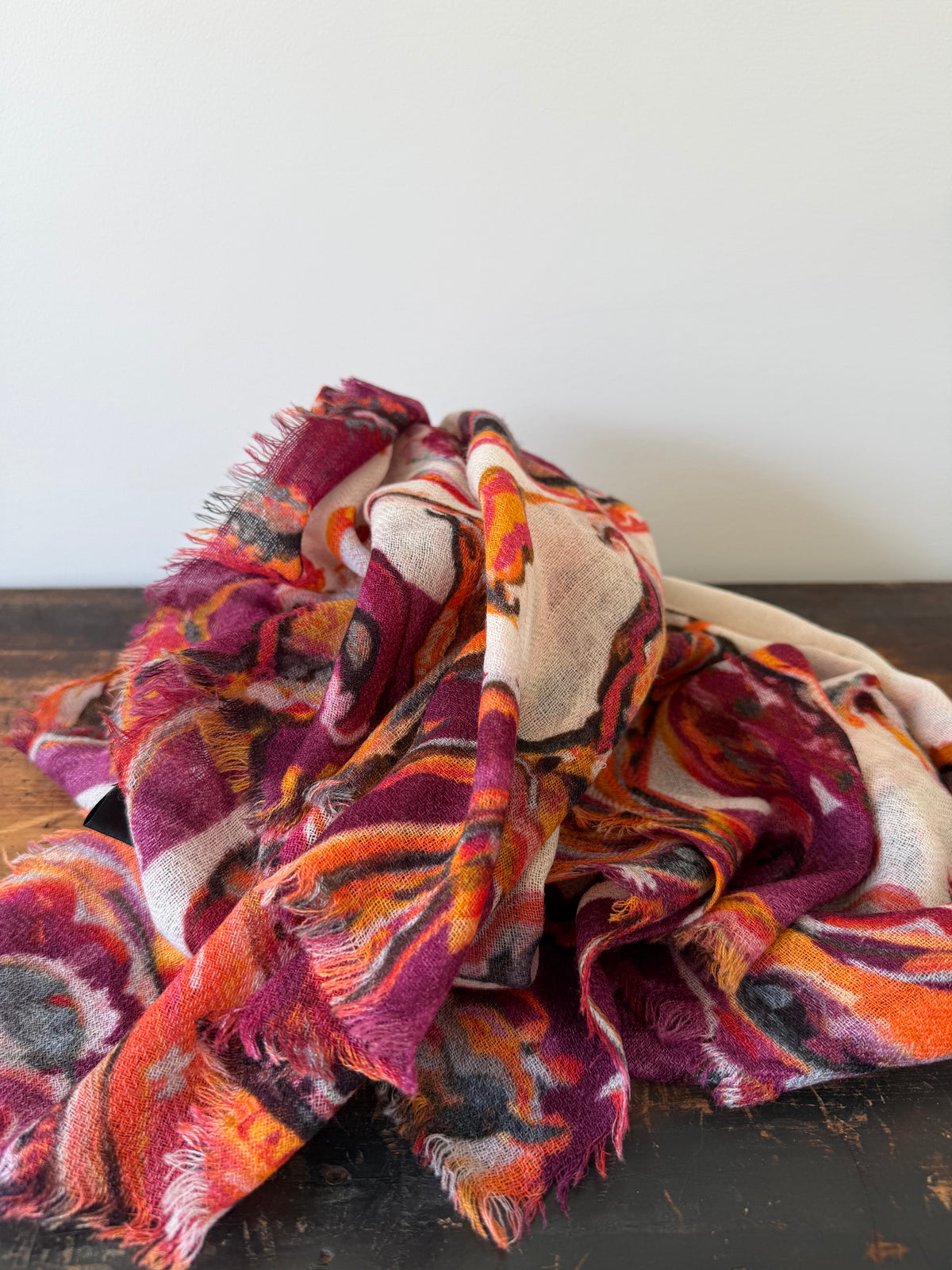 100% Fine Merino Wool Scarves – Orange & Red