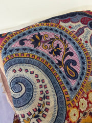 100% Silk Scarves – Blue & Brown Paisley Pattern