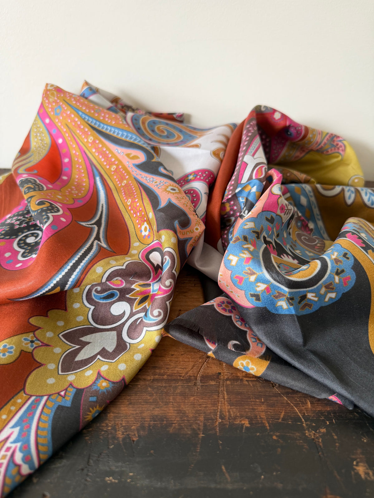 100% Silk Scarves – Brown & Yellow