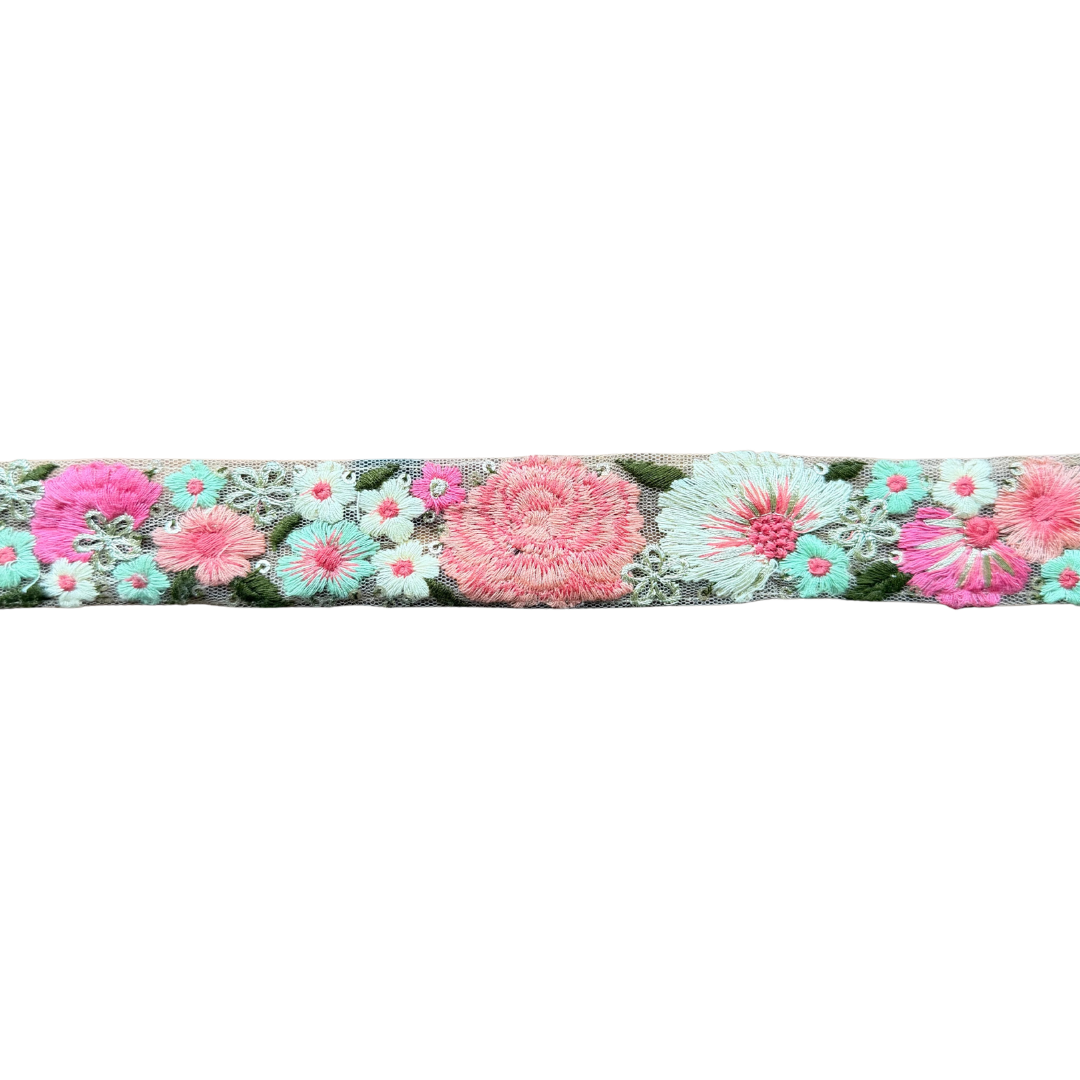 Ribbon – Coral & White Flowers
