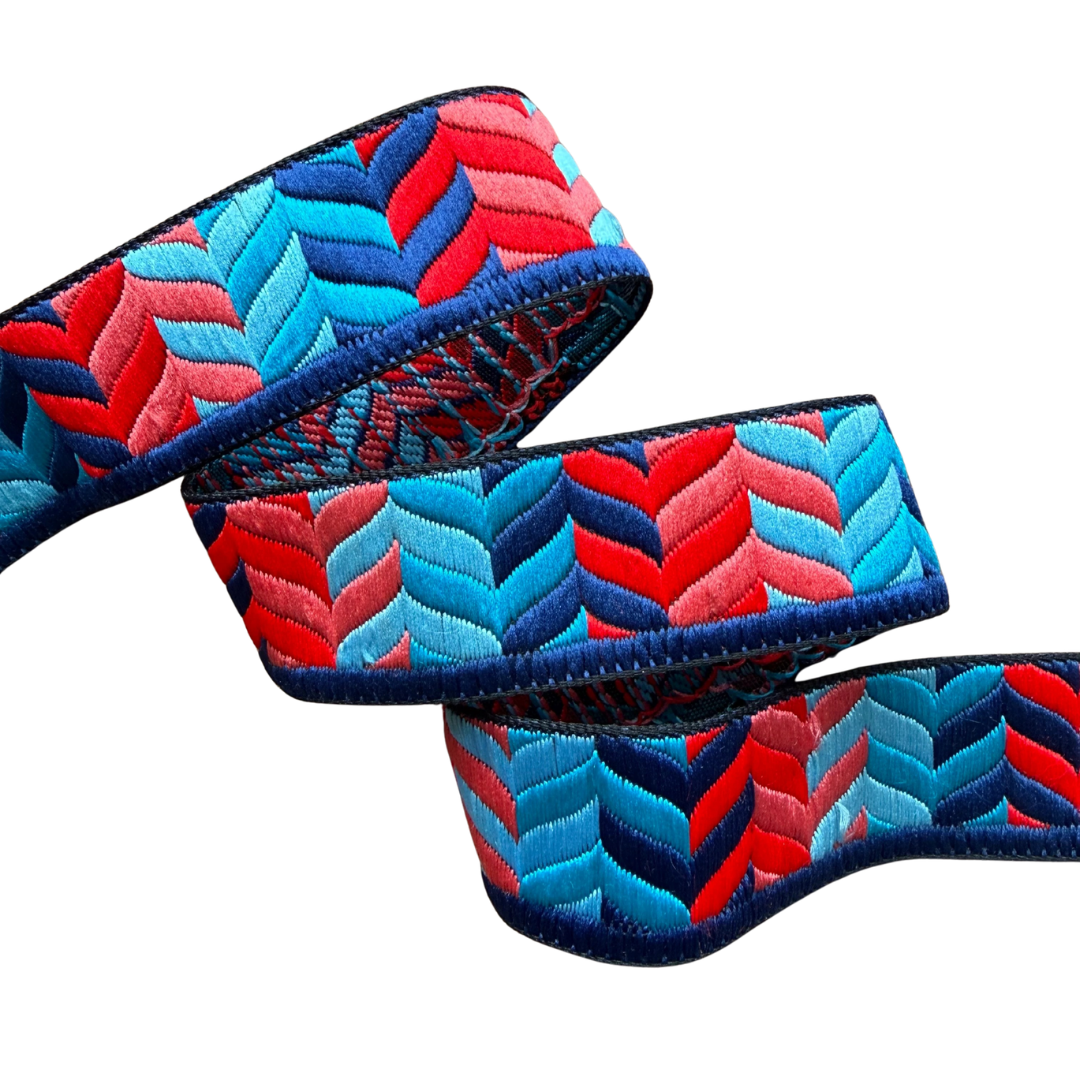 Ribbon – Red & Blue Geometric