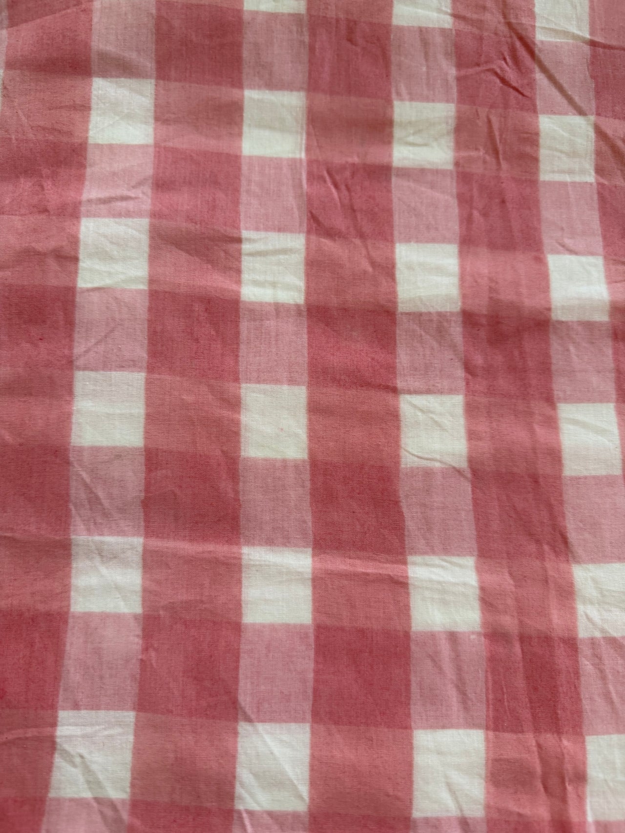Block Print Cotton Fabric - Pink Check