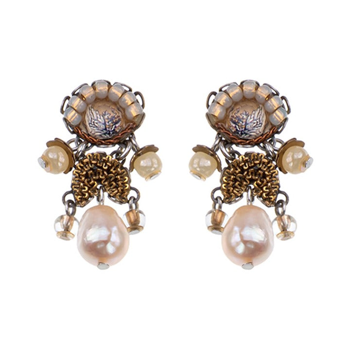 Ayala Bar Earrings - Gold & Pearl