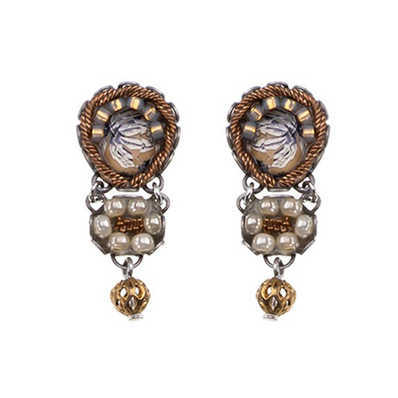 Ayala Bar Earrings - Gold & Pearl