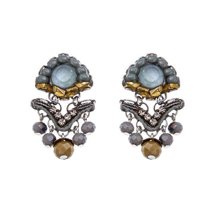 Ayala Bar Earrings - Grey & Navy