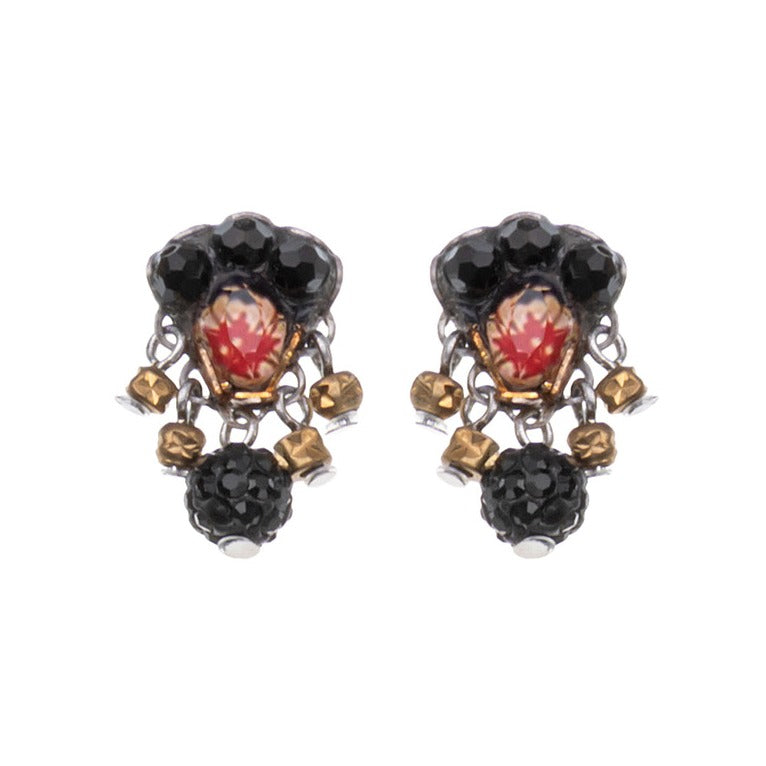 Ayala Bar Earrings - Black & Gold