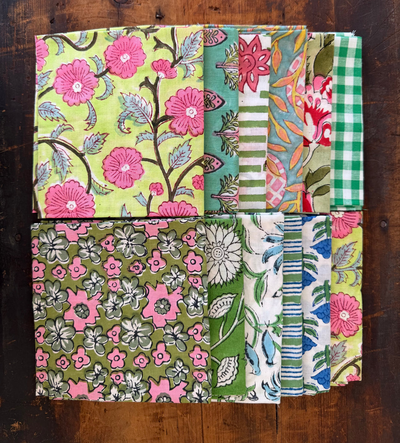 100% Cotton Fat Quarters - Green
