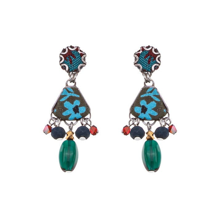 Ayala Bar Earrings - Blue Floral
