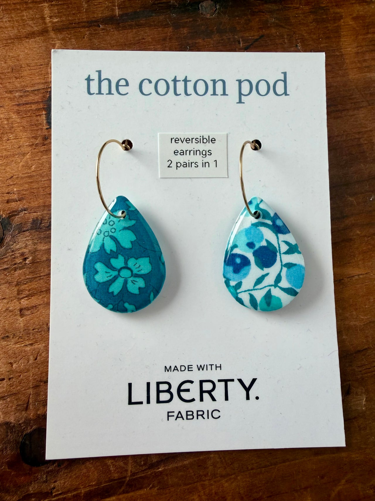 Liberty Reversible Earrings - Turquoise & Blue Tear Drop