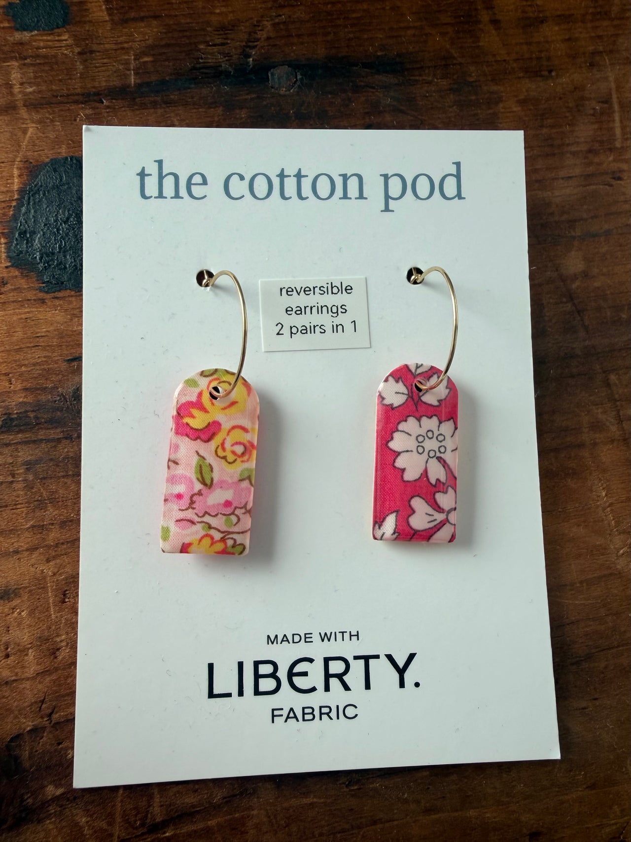 Liberty Reversible Earrings - Yellow & Pink Drops