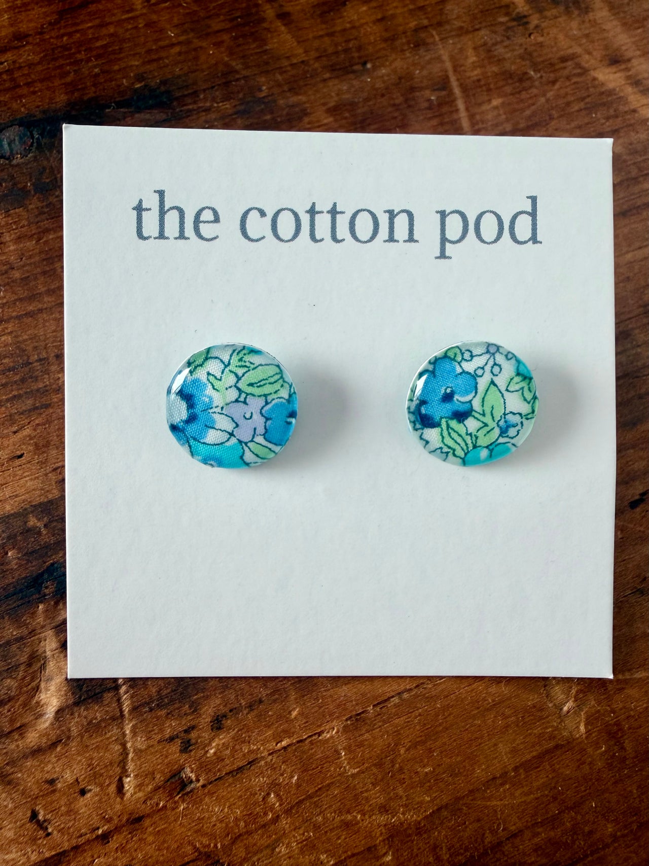 Liberty Stud Earrings - Green & Blue