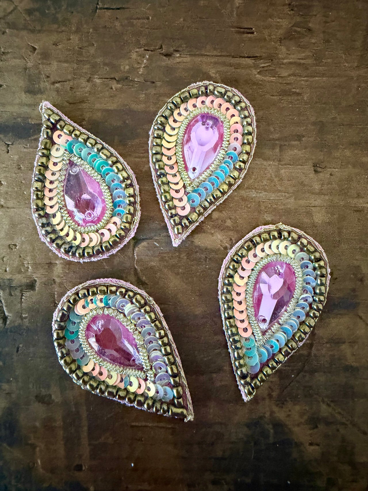 Sequin Teardrop - Pink