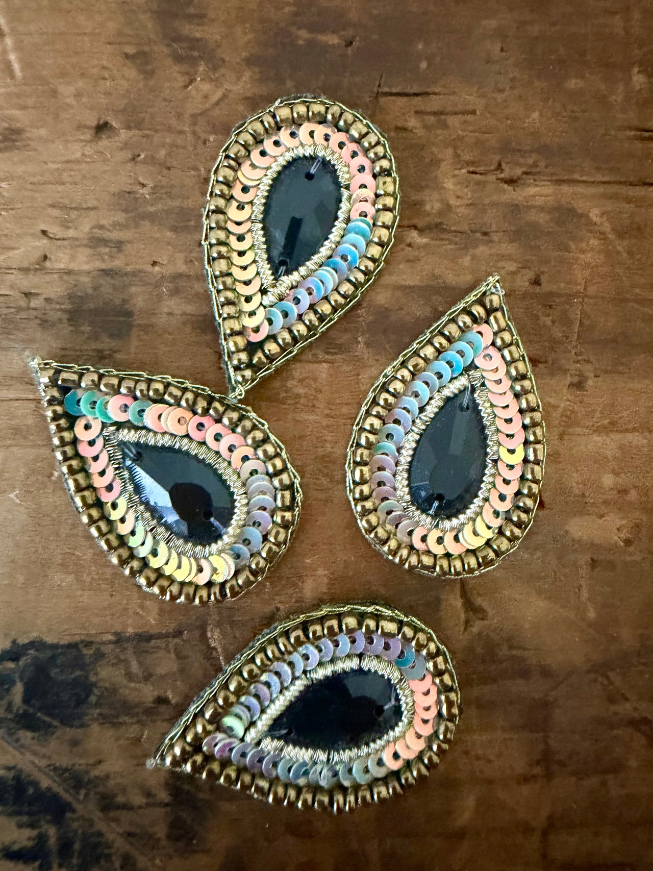 Sequin Teardrop - Black