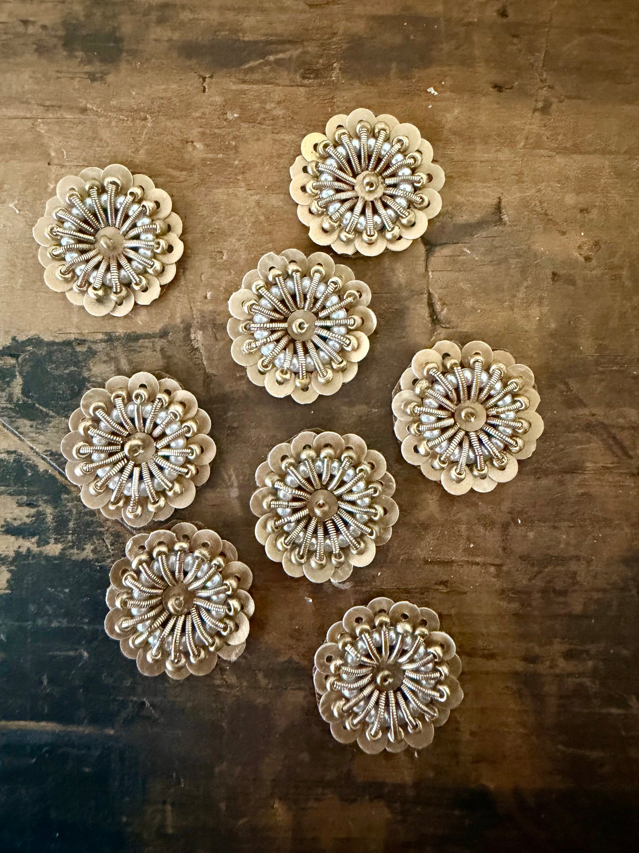 Sequin Flowers - Gold