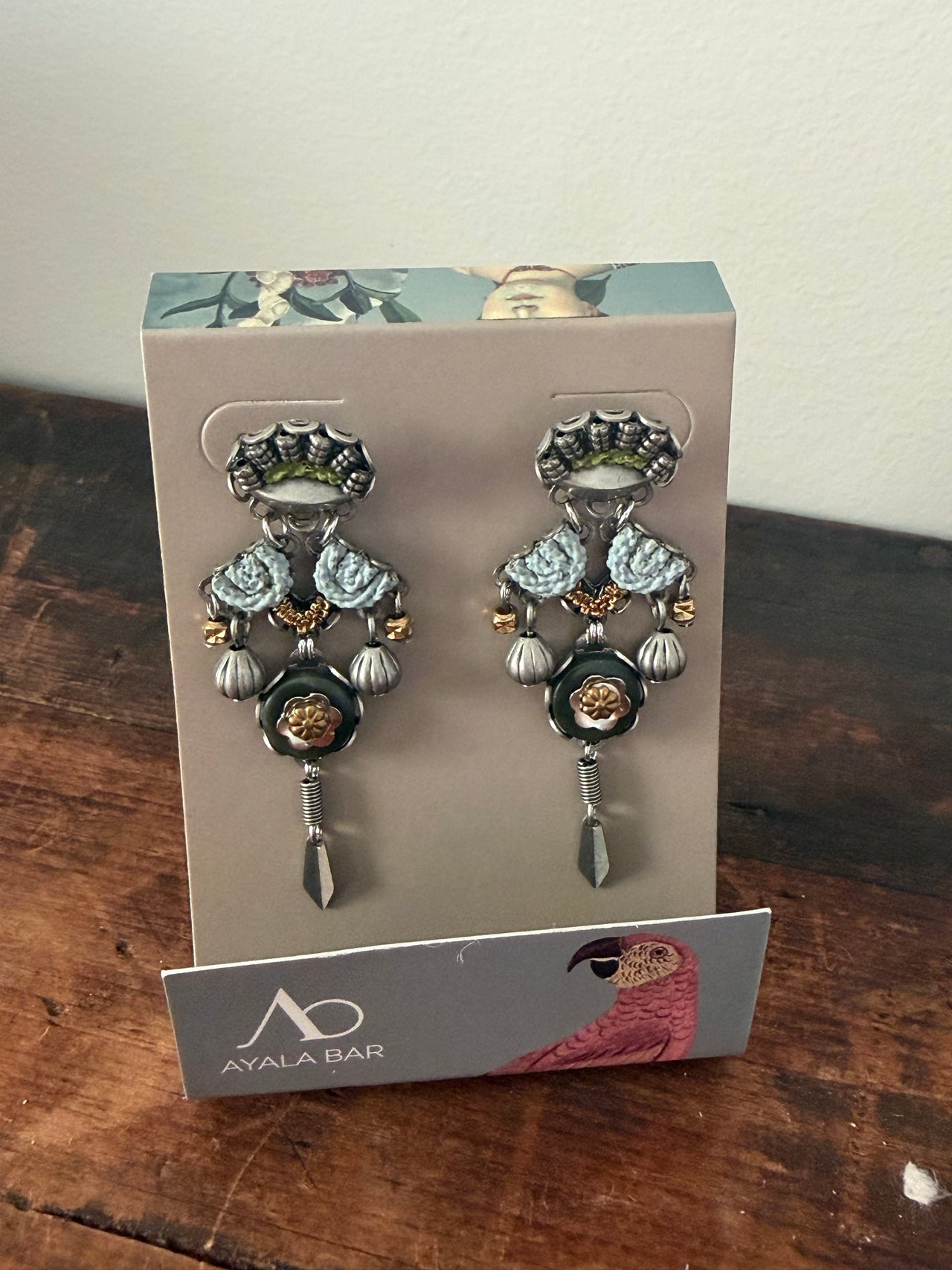 Ayala Bar Earrings - Silver & Blue