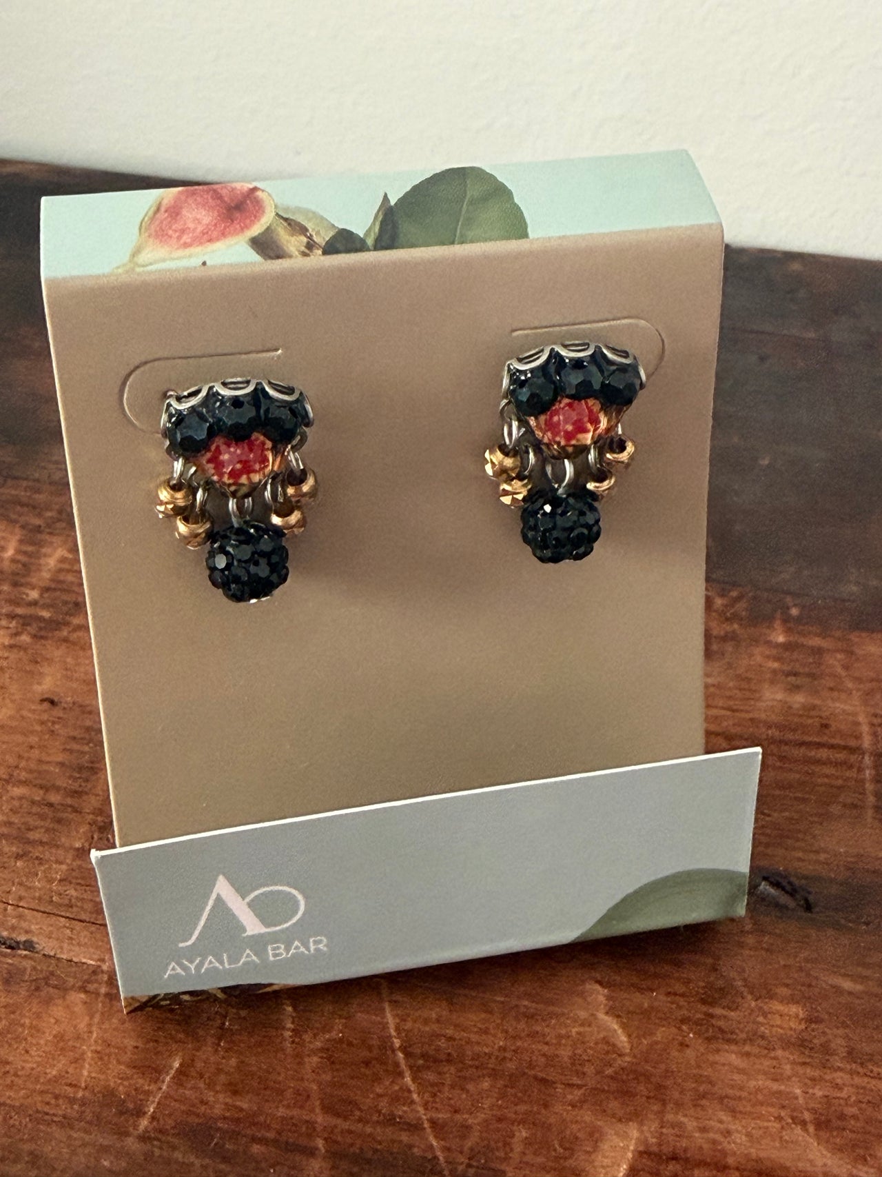 Ayala Bar Earrings - Black & Gold